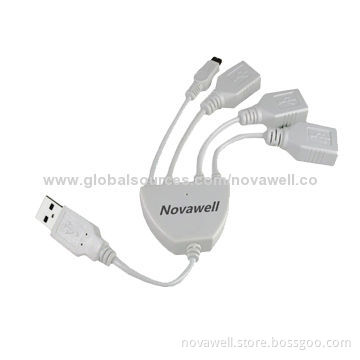 4-port USB2.0 Hub, Supports 500Gbps Hard Disk Without Extra Power, Plug-and-play Function